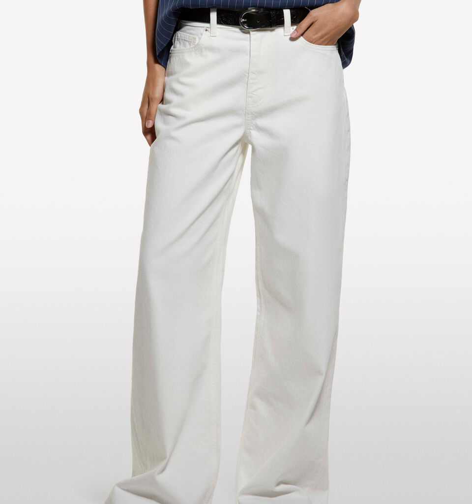 Τζιν Style 72 wide fit λευκό - τζιν καμπάνα γυναικεία - Λευκο | Sisley image number 3